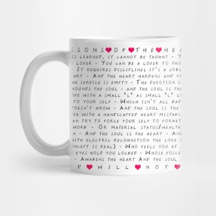 Valentine's Day - Lessons Of The Heart Poem for Lost Loves Mug